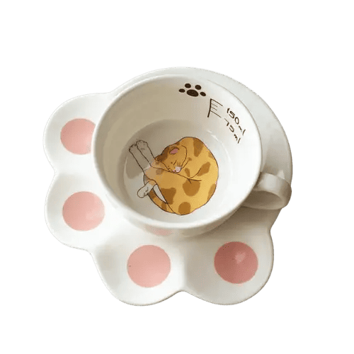 Cat Mug Paw Coaster