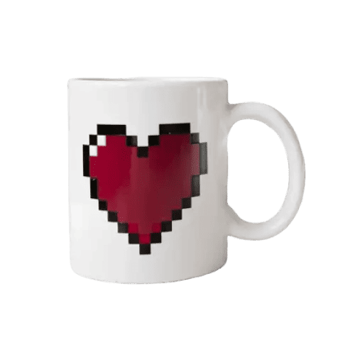 Unique Mugs Pixel Heart