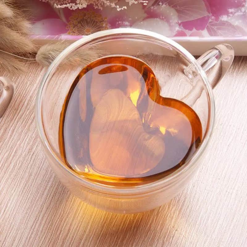 Christmas Cups In Heart Glass